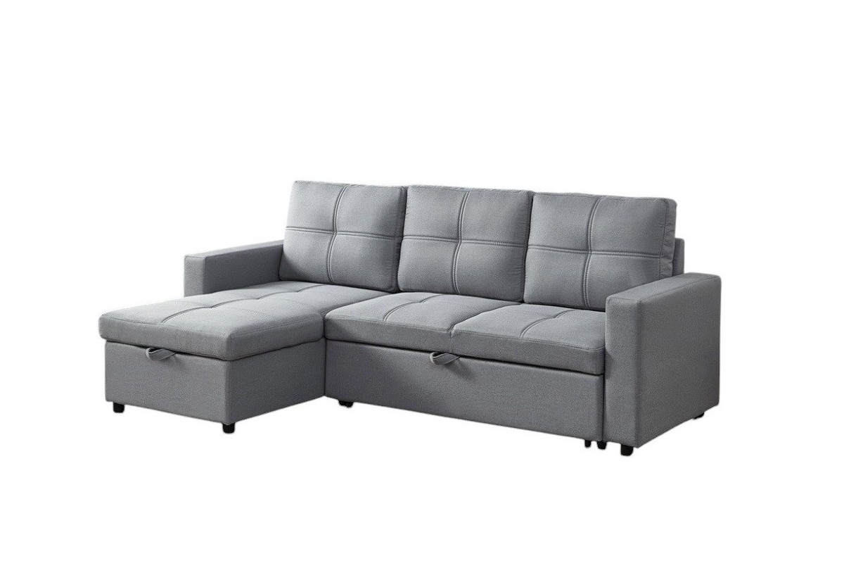 Sofá Chaiselongue Cama BRIENNE Capitone Gris REVERSIBLE Sofá Chaiselongue Cama BRIENNE Capitone Gris REVERSIBLE