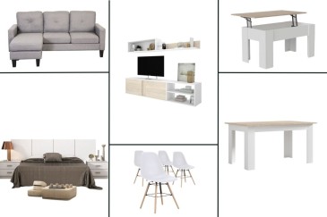 Apartamento completo 33 - ATLANTA ANNELI (Pack Mesa + 4 Cadeiras BRANCO e Sofá Cinzento)