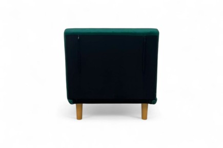 Sofá-cama de 1 lugar estofado em loneta de cor verde escura ao MELHOR PREÇO