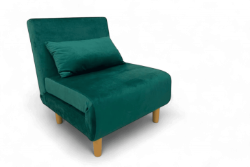 Sofá cama de 1 Plaza tapizado en loneta de color verde oscuro al MEJOR PRECIO
