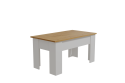 Mesa centro Elevable VIKA Roble Artisan y Blanco