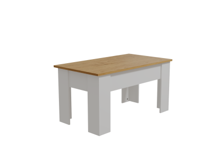 Mesa de centro em carvalho e branco ao MELHOR PREÇO