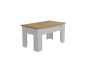 Mesa de centro elevatória VIKA Carvalho Artisan e Branco