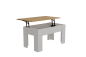 Mesa de centro elevatória VIKA Carvalho Artisan e Branco