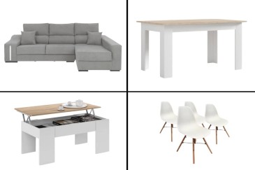 Pack AHORRO Salón: Mesa TUSCANY + Sofá OSCAR Dcha Gris
