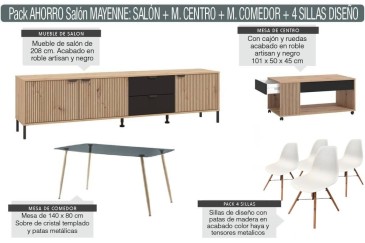 Pack Poupança em mobiliário de sala de estar Avignon em ATRAPAmuebles
