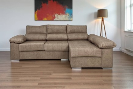 Sofá Chaiselongue NAPOLI REVERSIBLE Marrón Claro