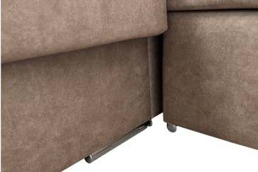 Sofá chaiselongue 3 Plazas Reversible 268 cm marrón al MEJOR PRECIO