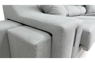 Sofá chaise lounge OSCAR em cor cinzenta ao MELHOR PREÇO