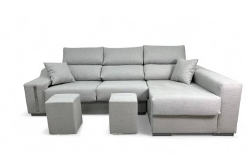 Sofá chaise lounge OSCAR em cor cinzenta ao MELHOR PREÇO