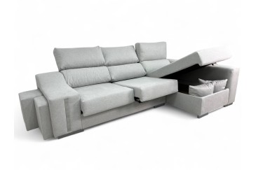 Sofá chaise lounge OSCAR em cor cinzenta ao MELHOR PREÇO