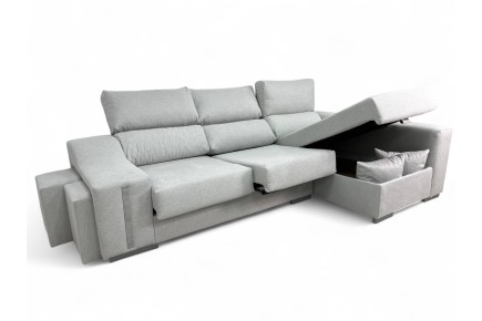 Sofá chaise lounge OSCAR em cor cinzenta ao MELHOR PREÇO