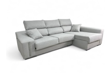 Sofá chaise lounge OSCAR em cor cinzenta ao MELHOR PREÇO