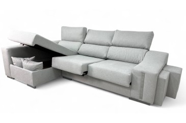 Sofá Chaise Longue OSCAR na cor Cinza Pérola AO MELHOR PREÇO