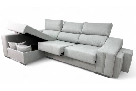 Sofá Chaise Longue OSCAR na cor Cinza Pérola AO MELHOR PREÇO