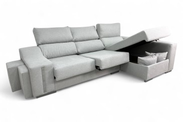 Sofá chaise lounge OSCAR em cor cinzenta ao MELHOR PREÇO