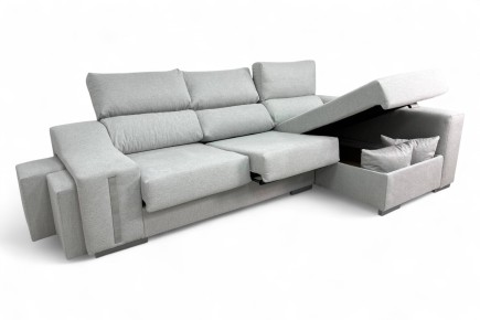 Sofá chaise lounge OSCAR em cor cinzenta ao MELHOR PREÇO