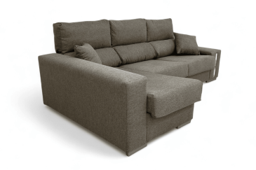 Sofá Chaise Longue OSCAR em cor castanho taupe mesclado AO MELHOR PREÇO