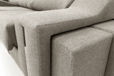 Sofá Chaise Longue OSCAR em cor castanho taupe mesclado AO MELHOR PREÇO