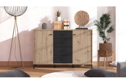 Aparador AVIGNON 138 cm 2 Puertas + 4 cajones al mejor precio