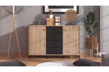 Aparador AVIGNON 138 cm 2 Portas + 4 Gavetas AO MELHOR PREÇO