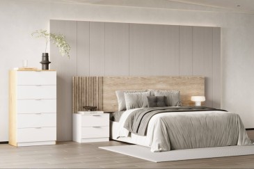 Quarto de casal MIRNA (Cabeceira + 2 mesinhas) ao melhor preço