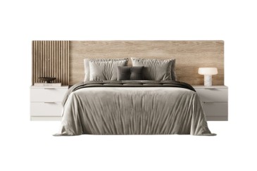 Dormitorio matrimonio MIRNA Roble y Blanco