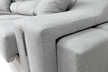 Chaise Longue Esquerda OSCAR Cinzento Pérola Jaspeado AO MELHOR PREÇO