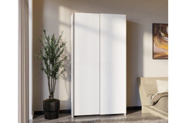 Armário de 2 portas de correr 100 cm na cor Branco