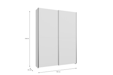Armario 2 puertas correderas 150 cm en color Blanco