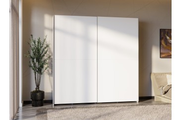 Armário de 2 portas de correr 200 cm na cor Branco
