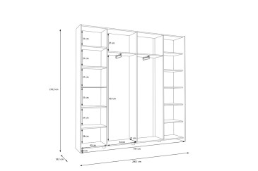Armário de 2 portas de correr 200 cm na cor Branco