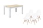 PACK Mesa TUSCANY + 4 Sillas NORDIC Blancas diseño