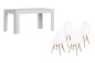 PACK ASTRID Mesa branca + 4 cadeiras NORDIC brancas design