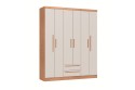 Armario MALI 6 Puertas batientes 2 Cajones Cedro y Blanco