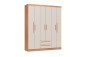 Armario MALI 6 Puertas batientes 2 Cajones Cedro y Blanco