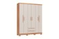 Armario MALI 6 Puertas batientes 2 Cajones Cedro y Blanco