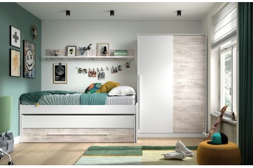 Cama doble Juvenil con Estante ELLIOT