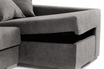 Sofá chaise lounge OSCAR em cinzento escuro ao MELHOR PREÇO