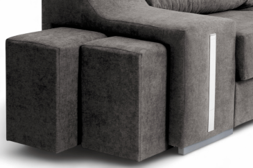 Sofá chaise lounge OSCAR em cinzento escuro ao MELHOR PREÇO