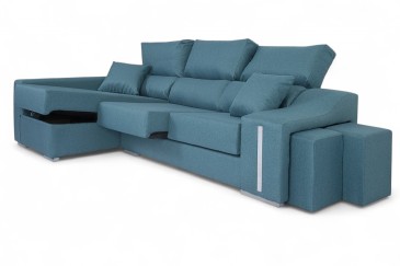 Sofá chaise lounge OSCAR em cor turquesa ao MELHOR PREÇO