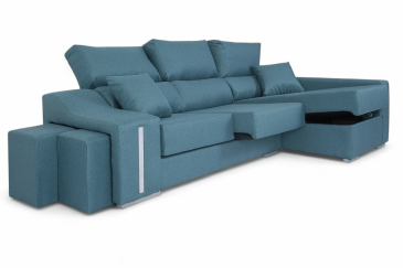Sofá chaise lounge OSCAR em cor turquesa ao MELHOR PREÇO