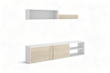 Móveis para sala de estar em Carvalho e Branco ao MELHOR PREÇO em ATRAPAmuebles.