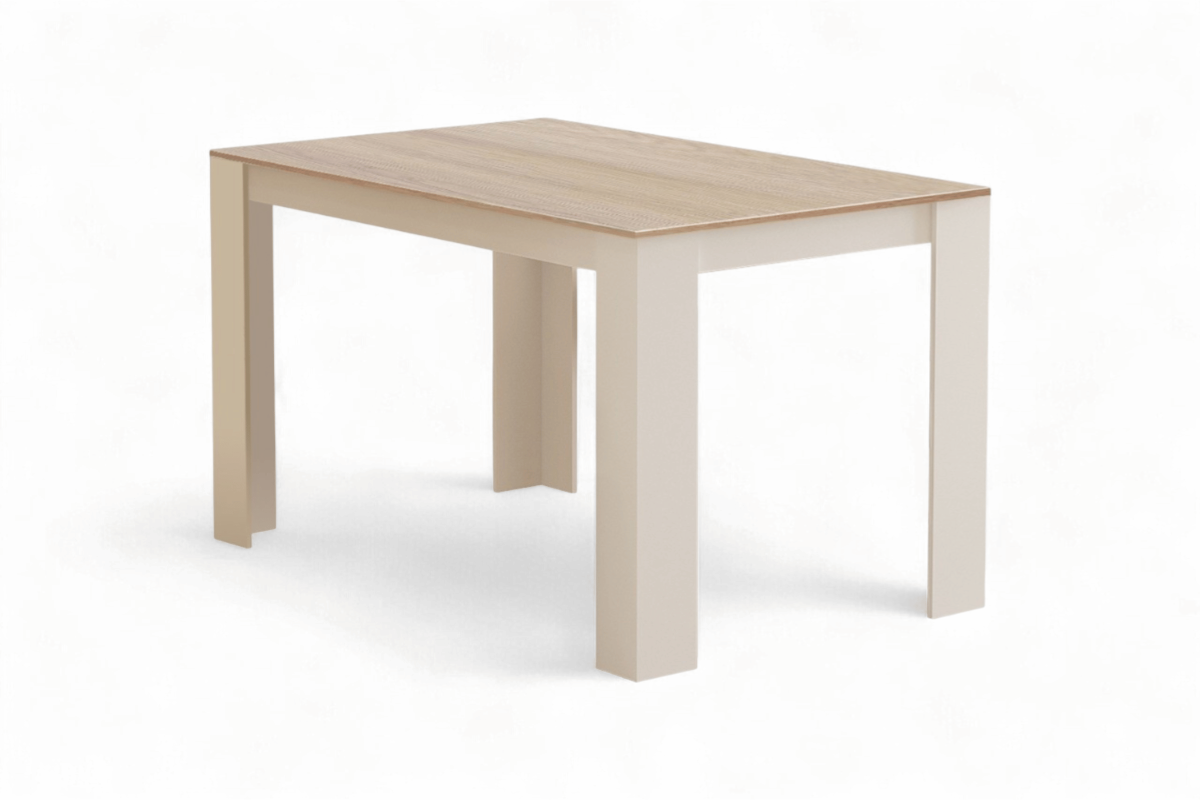 Mesa de Jantar Fixa LOTTA Branco Carvalho Natural