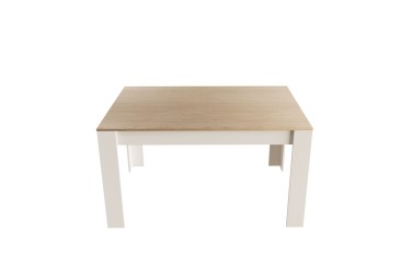 Mesa de Jantar Fixa 140 x 90 cm em Carvalho e Branco