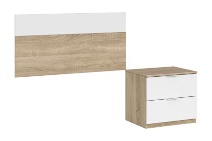 Mueble juvenil compuesto por cabecero y mesita de 2 cajones al MEJOR PRECIO