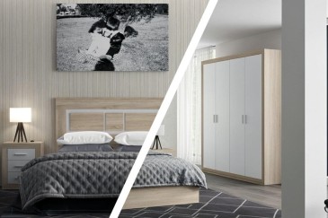 Pack Quarto de casal KIARA + Guarda-roupa 4 portas ao melhor preço