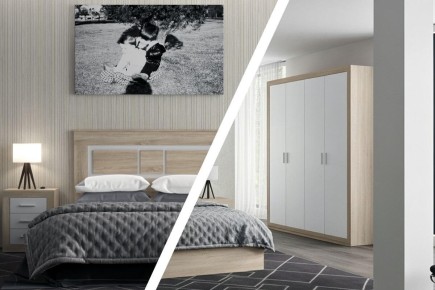 Pack Dormitorio matrimonio KIARA + Armario 4 puertas al mejor precio