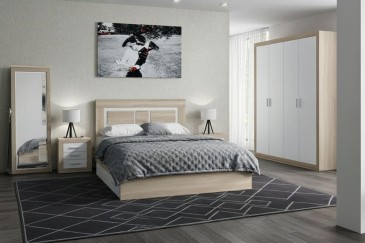 Pack Dormitorio matrimonio KIARA + Armario 4 puertas al mejor precio