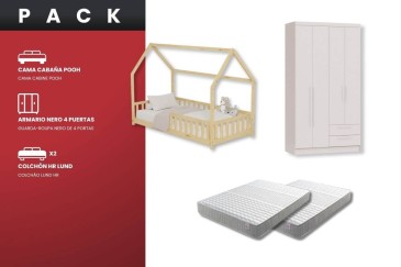 Pack de móveis de quarto juvenil completo ao melhor preço